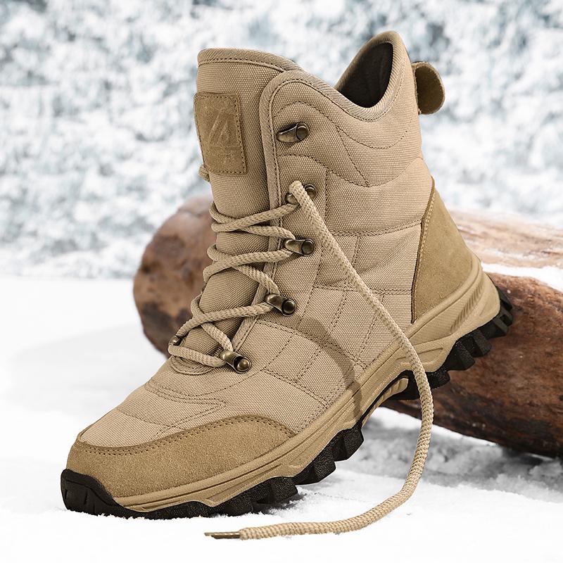 TUINANLE Men Winter Snow Boots Large Size Breathable High-Top Outdoor Hiking Boots