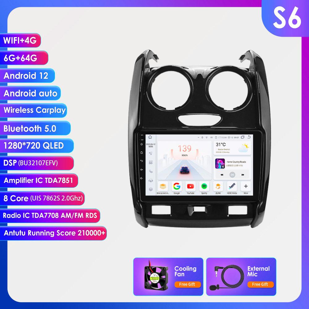 

Hizpo Carplay Android Car Radio for Renault Duster 2015 2016 2017 2018 -2020 Navigation GPS Multimedia Player Stereo Intelligent Screen WiFi+4G DSP S6 8Core 6G 64G