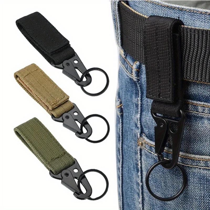3PC Tactical Carabiner Outdoor EDC Keychain Nylon Webbing Keys Holder Camping Backpack Belt Hook Hanging Buckle Muilter Clip