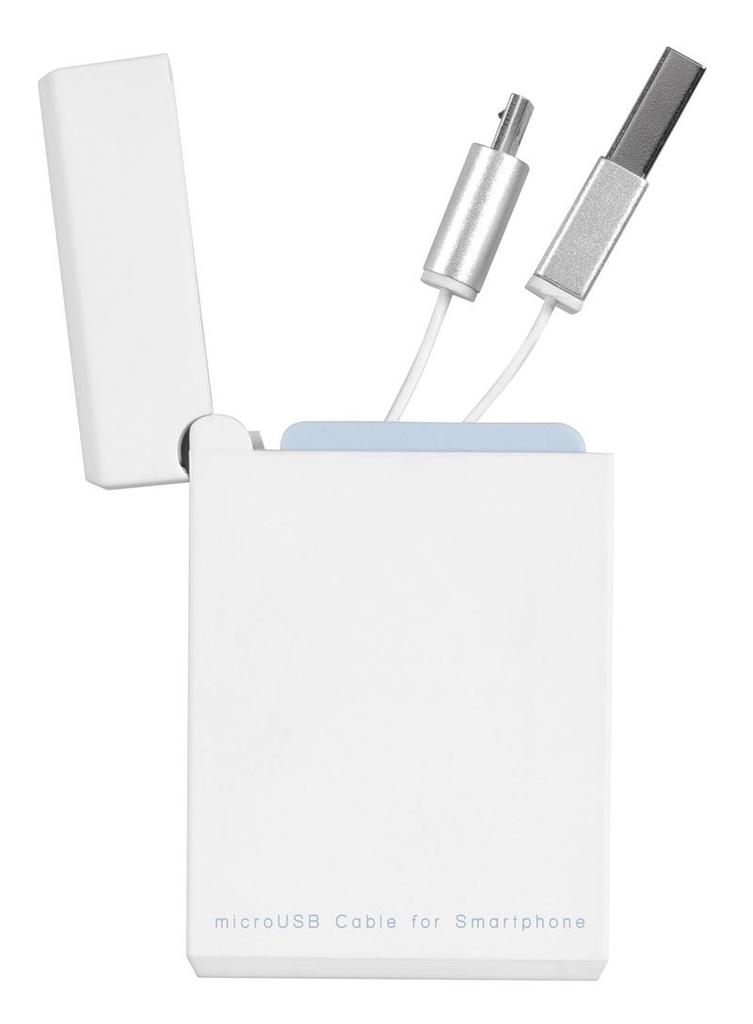 Green House Micro USB Charging and Data Transfer for Easy Storage and Portable Use Cable, White, GH-UCRMBR-WH,