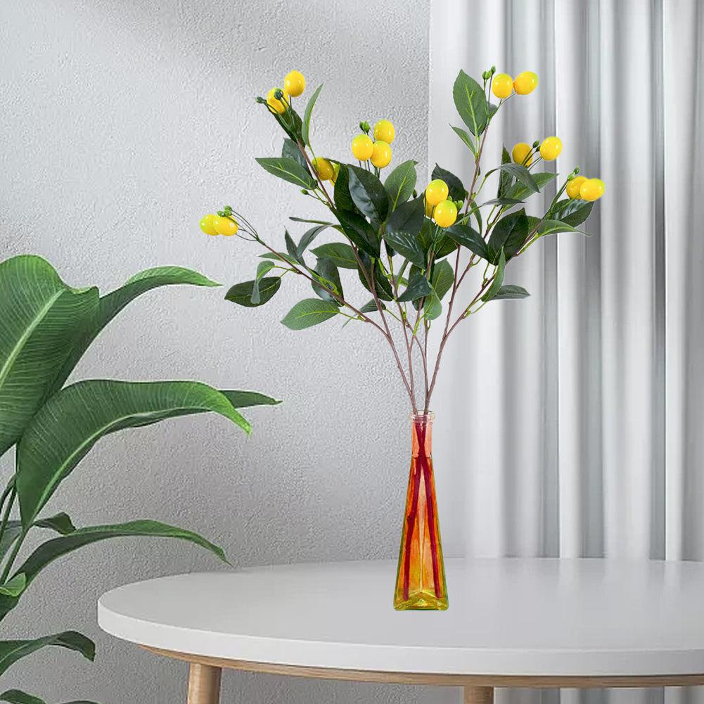 Decorative Supplies Lemon Branch Artificial Flowers 1 Pc Artificial Lemon Branch Lemon Branch Brand New High Quality