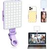 Selfie Light, Phone Light with Front & Back Clip, 60 LED Portable Light with 3 Modes, 5000mAh Rechargeable Video Light for Phone, iPhone, IPad,