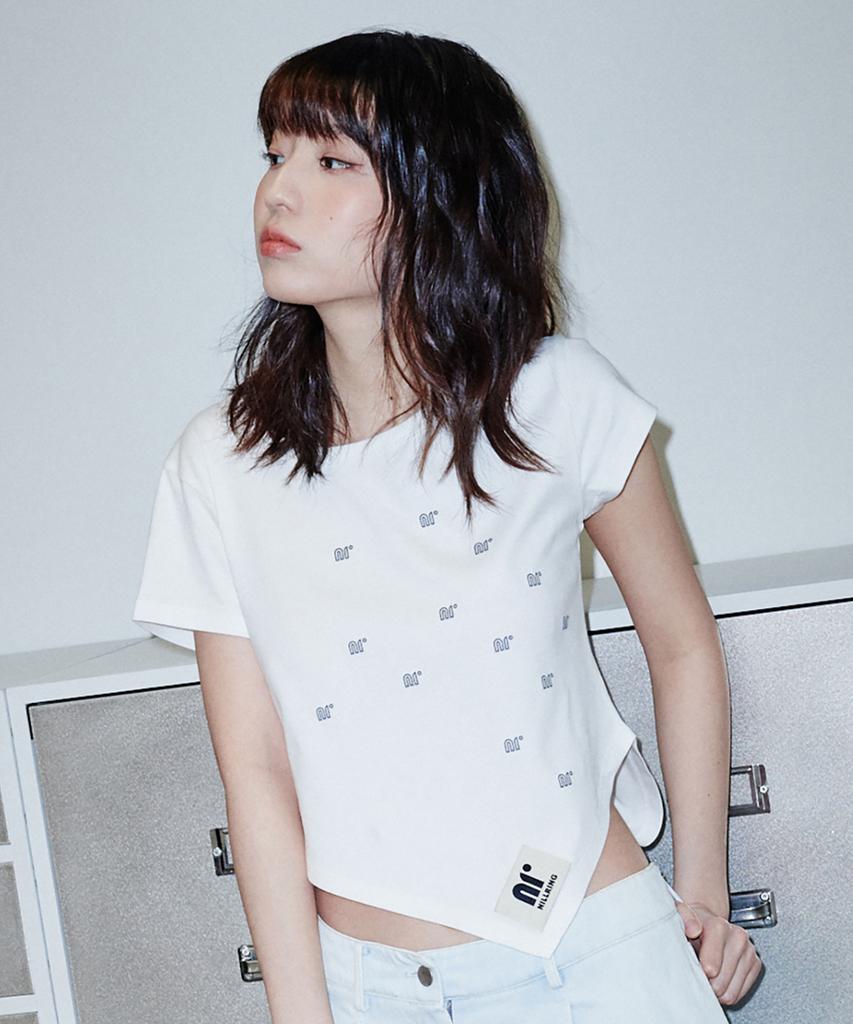 NILLRING T10.00 Unbalanced Short-Sleeved Print T-Shirt