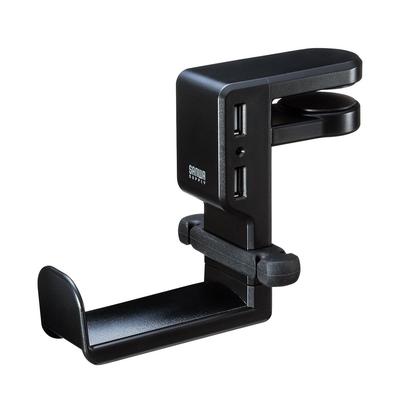 Sanwa Supply Περιστρεφόμενο άγκιστρο ακουστικών USB (με θύρα) PDA-STN29BK