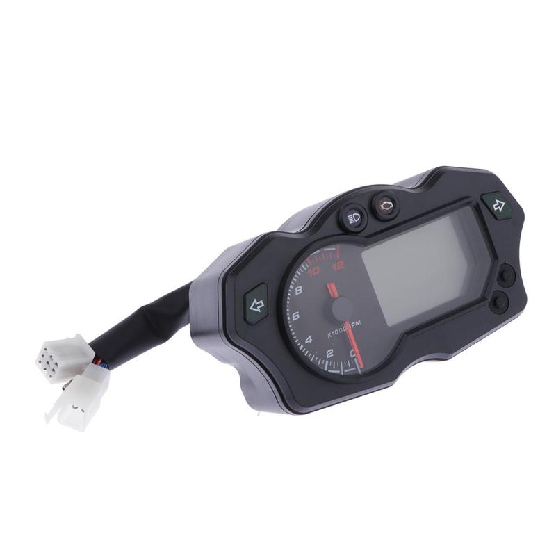 Universal Motorcycle Speedometer Gauge Cluster LCD Digital Tachometer Waterproof ABS Material Backlight for Moped Bike