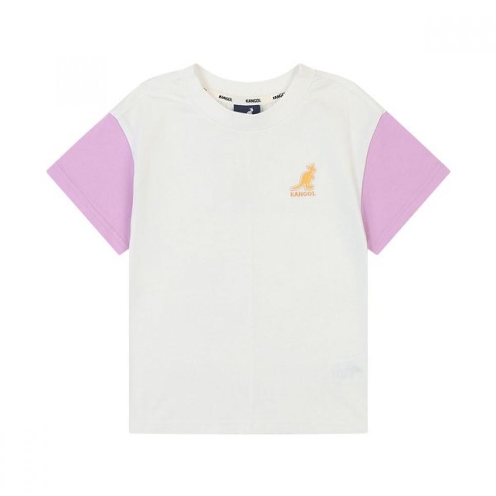 Kangol Kids ShorT Sleeve Color Block T shirT Qb 0418 Off whiTe off-white/100