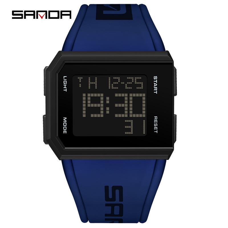 Sanda Sport Luminous Waterproof Casual Wristwatch for Students - Versatile Unisex Digital Timepiece