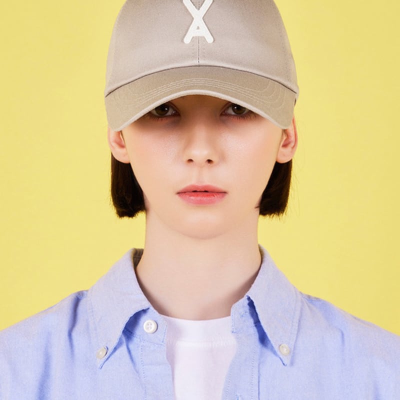 

VARZAR VA Applique Overfit Ball Cap Beige FREE