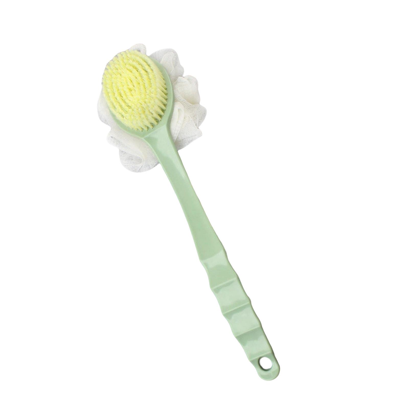 Double Side Long Handle Back Shower Brush Cleaning with Hanging Hole Ergonomic зелёный