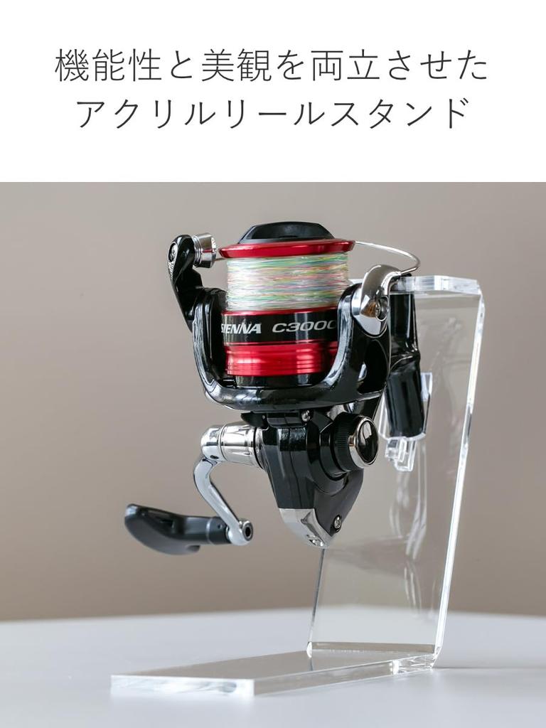 Amenist Spinning Reel Acrylic Display of 2 Reel Stand, (Set Stands) 004-310