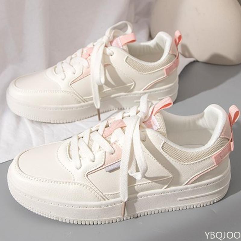 Ladies thick soled white Shoes Summer new fashion Sneakers Trendy lace up casual shoes Comfort breathable women's board shoe