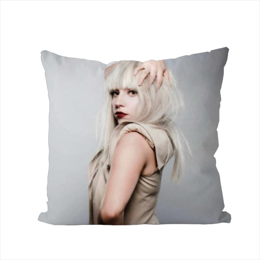 

Singer Lady Gaga Pillow Case For Car Sofa Decorative Home Doublesided Print Plush Square Throw Pillow Cushion Cover 30x30cm