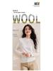 Women’s Tencel Wool Long Sleeve Stand Collar T-Shirt, Spring 2026, Thin White Base Layer, Set-in Shoulders