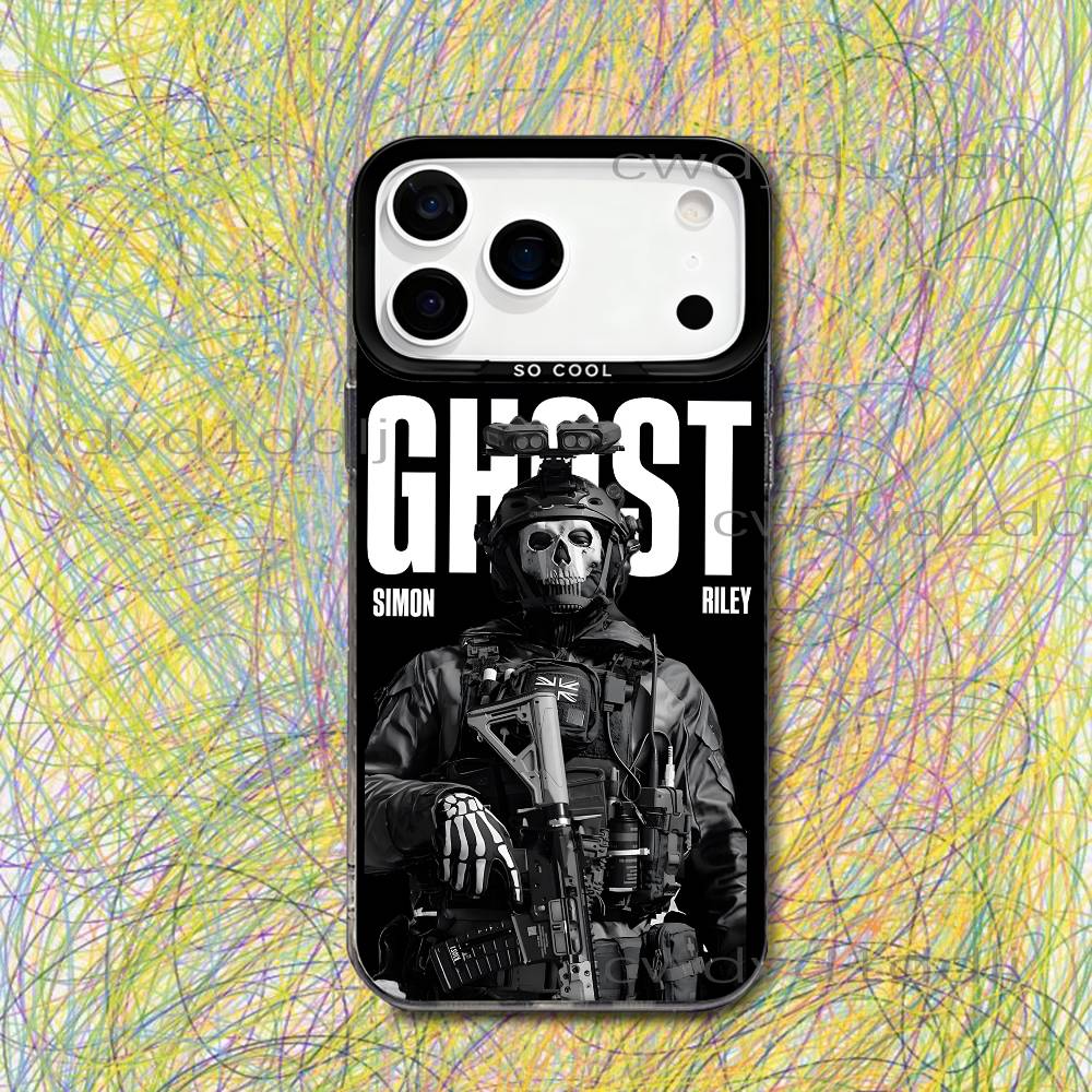 

C-Call Of COD Ghosts Phone Case For iPhone 17,16,15,14,13,12,X,8,Pro,Max,Plus,SE4,Air,Mini HD Black IMD Matte iPhone12mini