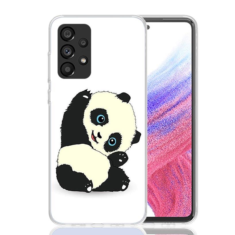 Cartoon Cute Panda Bear Phone Case For Samsung Galaxy A13 A14 A15 A16 A53 A54 A55 A56 A33 A34 A35 A36 A23 A24 A25 A26 A05S A04S