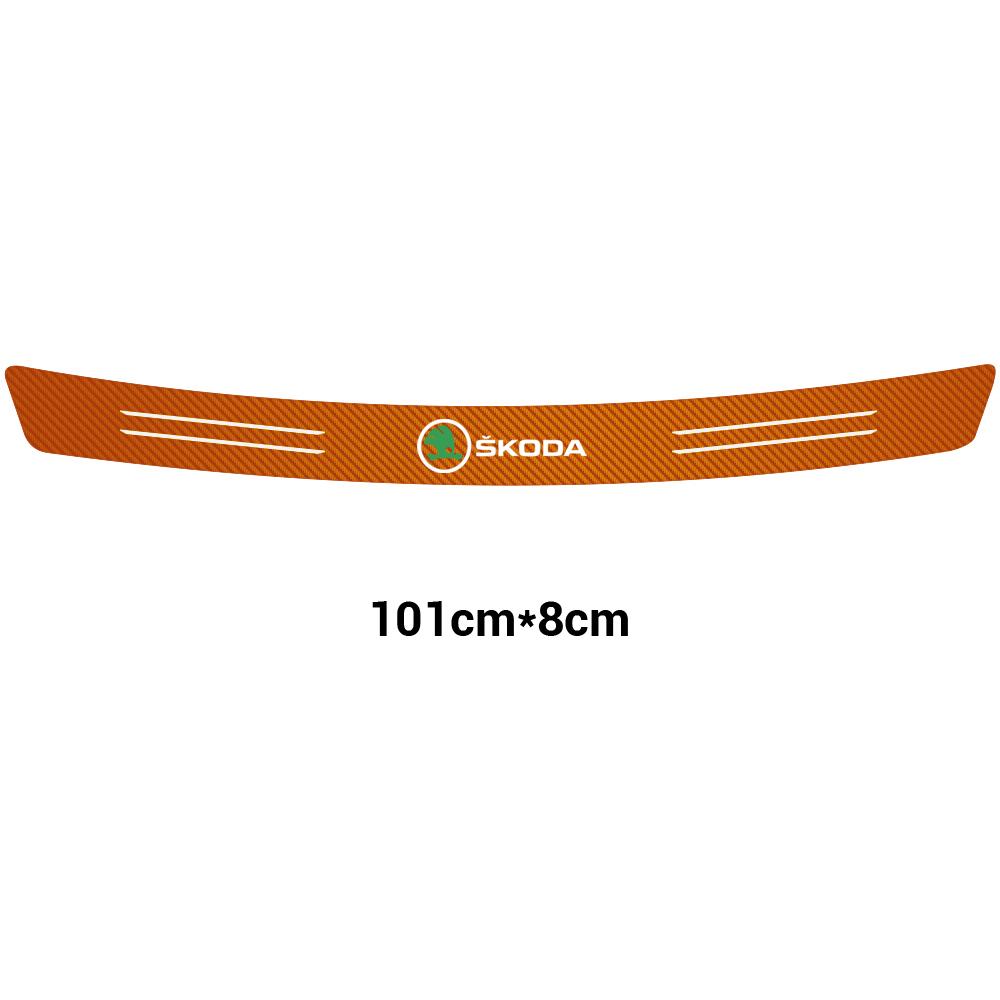 1Pcs Car-Styling Carbon Fiber Door Sills Protector Decoration stickers For Skoda Fabia Superb Rapid Karoq Kodiaq Yeti Octavia