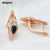 SIMJOO Zircon Earrings Women Europe and America INS Ethos Fashion Personality 585 Rose Gold Earrings