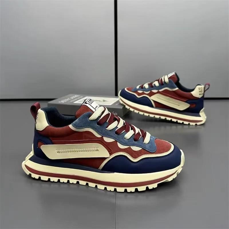 

Чоловіче взуття популярне 2024 нове взуття Форреста Гампа модне універсальне трендове взуття м яка підошва зручна шкіряна поверхня взуття на високій підошві повсякденне взуття 44 червоний