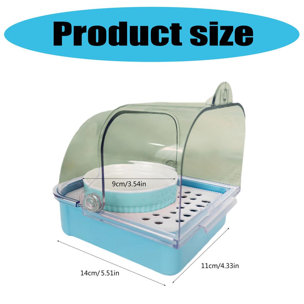 Pet Bird Bath Tub Transparent Bathing Tub Parrot Bathtub Parrot Shower Box Bathtub with Bottom Drawer