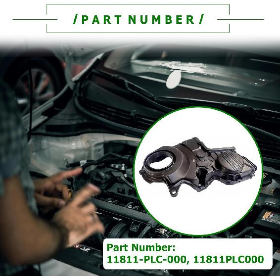 PartsFlow 3Pcs Upper & Lower & Upper Rear Timing Belt Cover Kit Compatible With 2001-2005 Honda Civic 1.7L L4 GAS 11840-PLM-000, 11821-PLM-000,