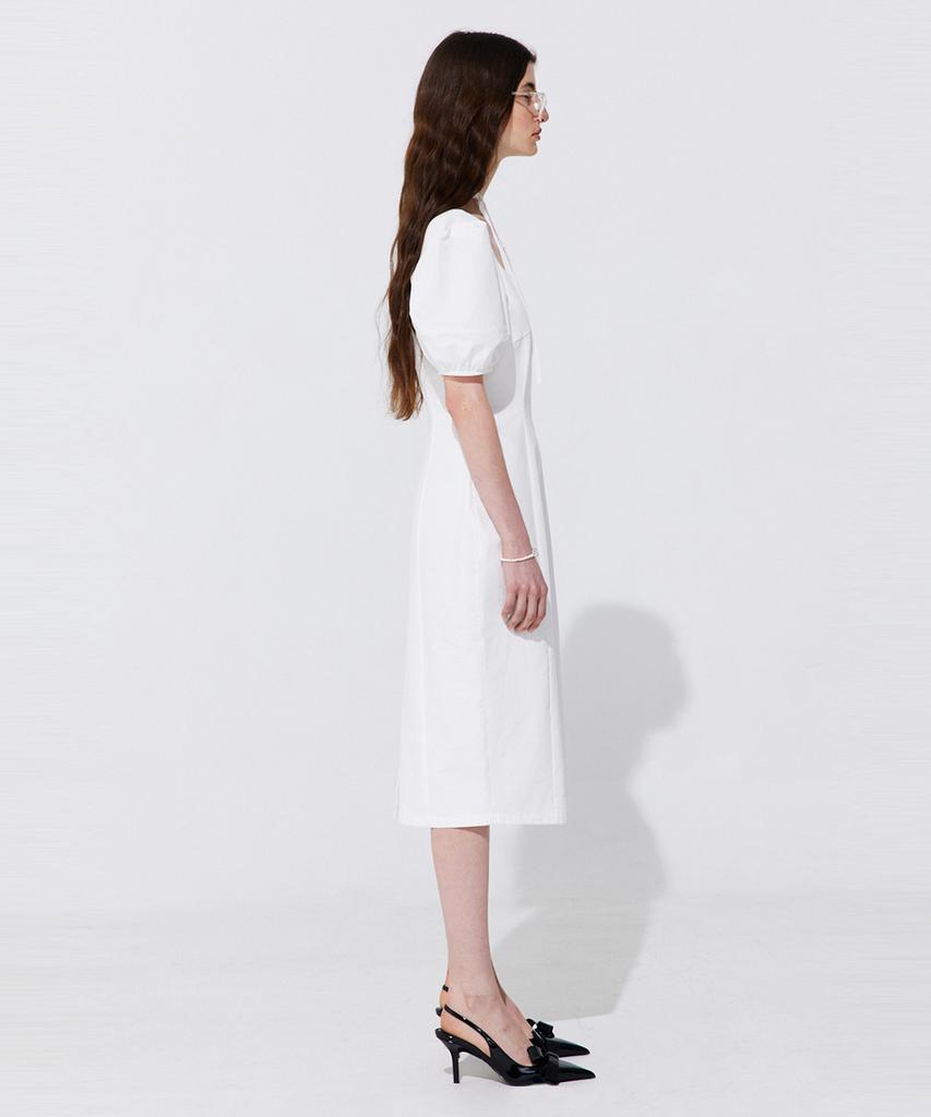 Bundercammer Pearl Balloon Line Dress_White