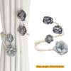 Rose Flower Curtain Tieback No Drill Hooks Creative Living Room Window Rope Tie  Flower Curtain Holdbacks for Home Decor