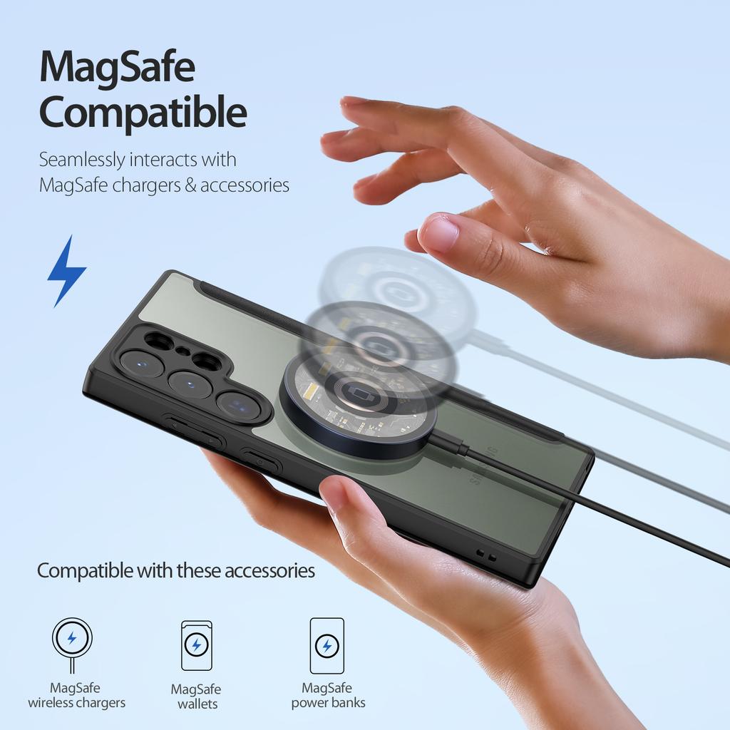 For Samsung Galaxy S23 Ultra Leather Case DUX DUCIS Skin X Pro Series Flip Cover Compatible with MagSafe