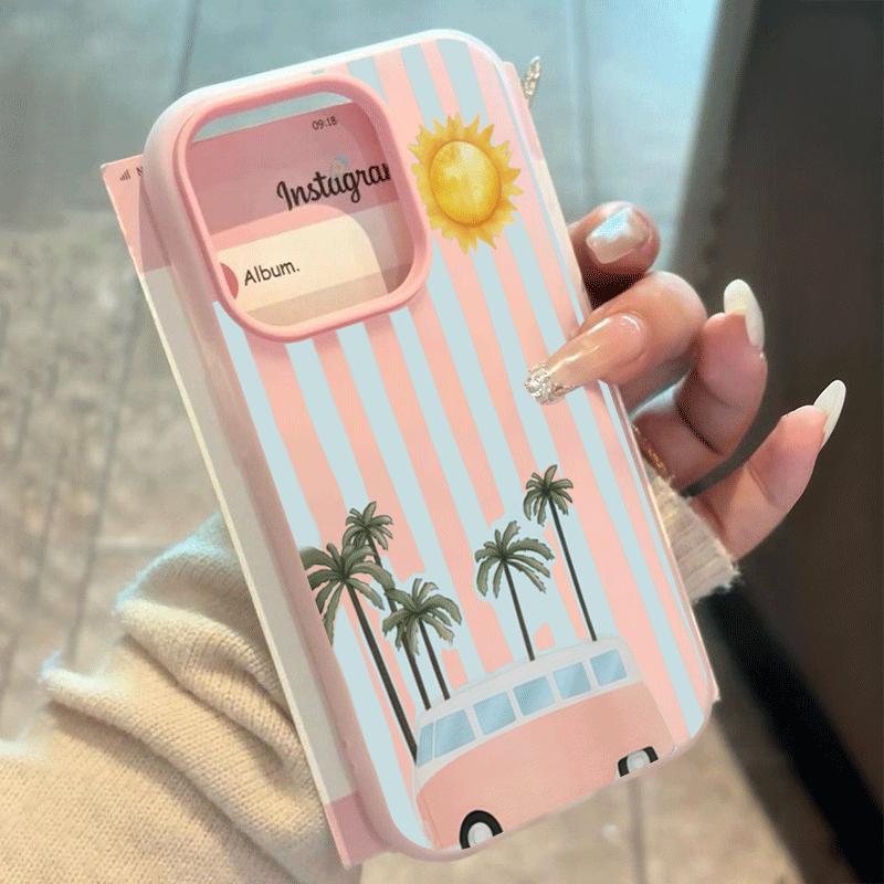 Coconut Tree Car Stripes Phone Case For Xiaomi Redmi 14C 13C Redmi Note 15 Pro 5G 14 13 12 11 10 Pro Plus 4G 5G Soft Back Cover Redmi Note 14 5G (Global)