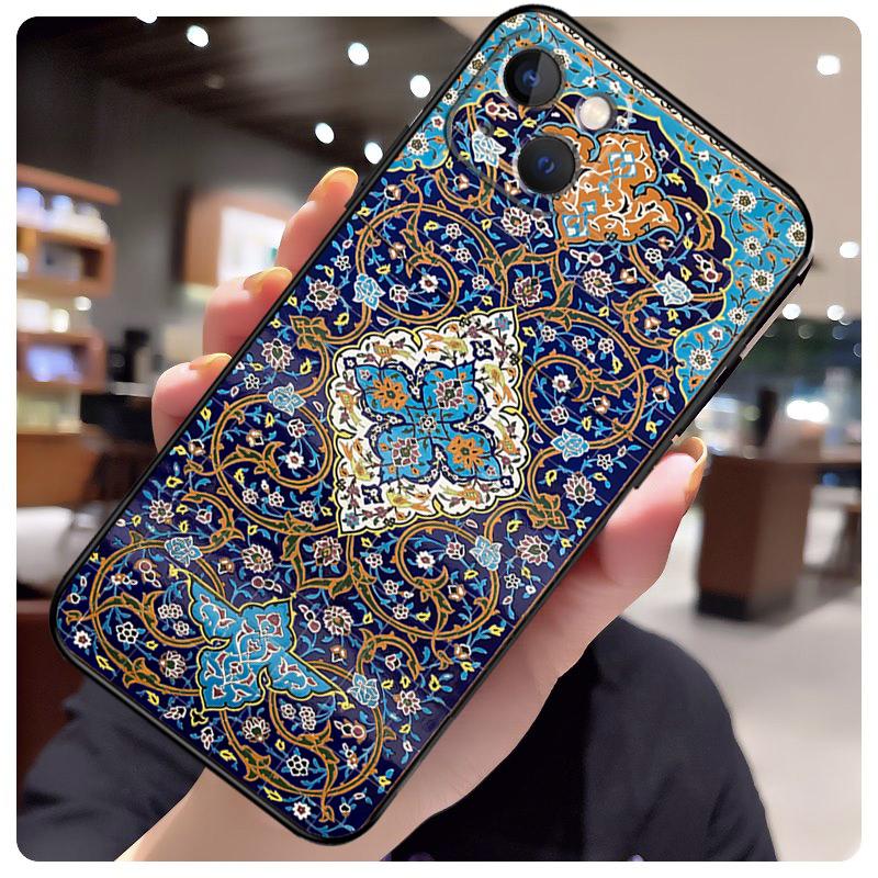 Persian Carpet Floral Pattern Back Case For iPhone 16 Pro Max 15 14 13 11 12 Pro Max mini XR 15 16 Plus 16e Phone Cover