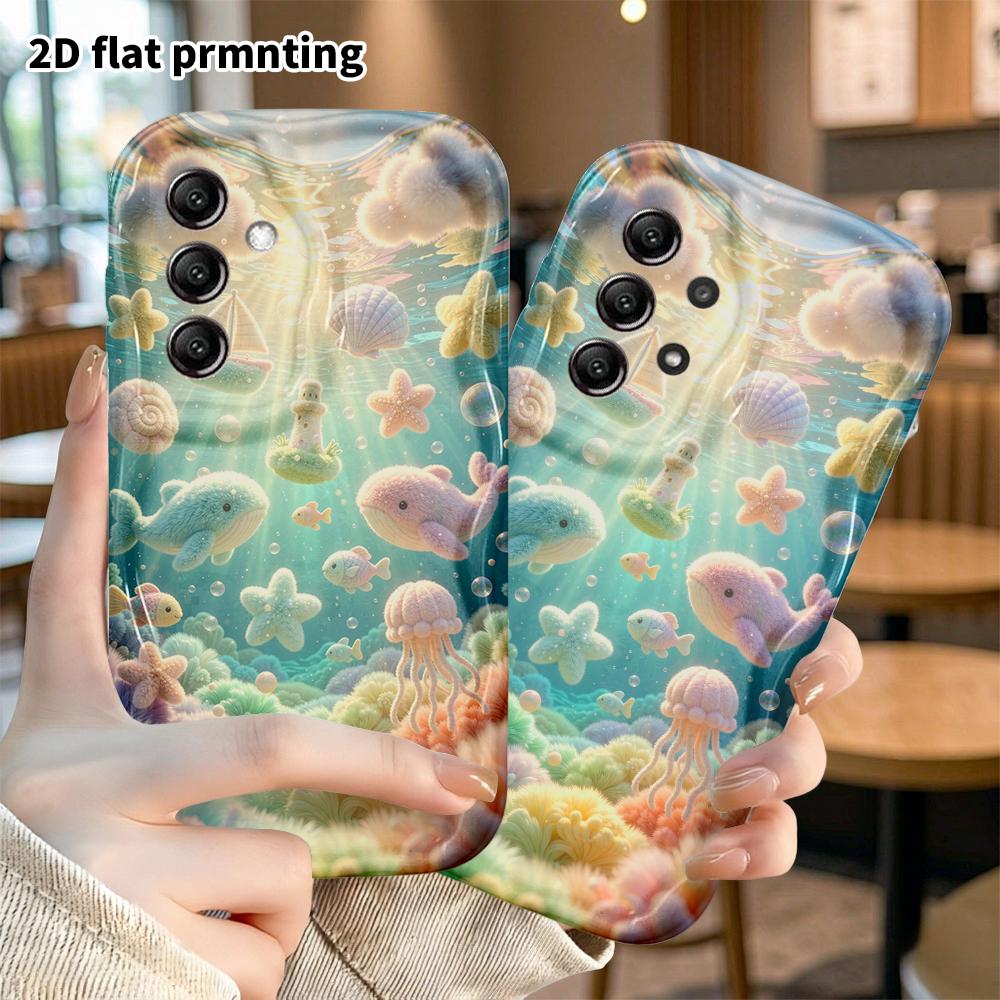 Custodia per telefono: Piatto 2D, adatto per Samsung Galaxy A34 A35 M05 M06 S20 S22 S21 FE Plus 5G, mondo sottomarino, regalo perfetto per le vacanze di Natale e Halloween