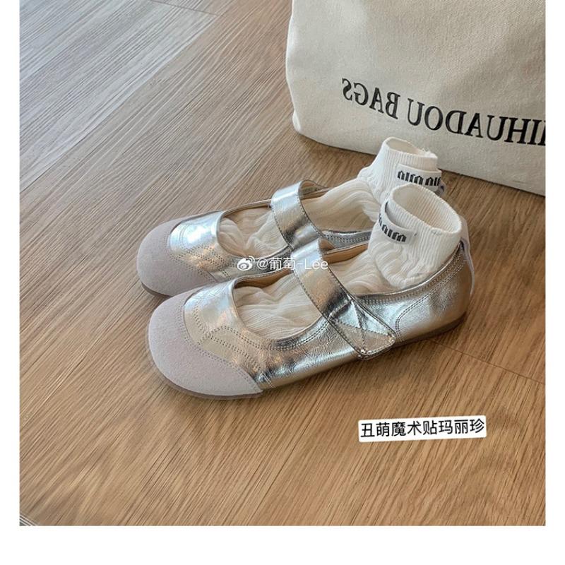 ~ Soft Cute Round Head Versatile Lazy Velcro Word with Mary Jane Shoes Women's Spring and Summer