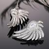 925 Sterling Silver Angel Wings Stud Earrings for Women New Cubic Zirconia Romantic Female Earrings Engagement Wedding Jewelry