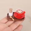 Miniature English Afternoon Coffee Cup Accessories Pretend Play Dollhouses Furniture 3 Set