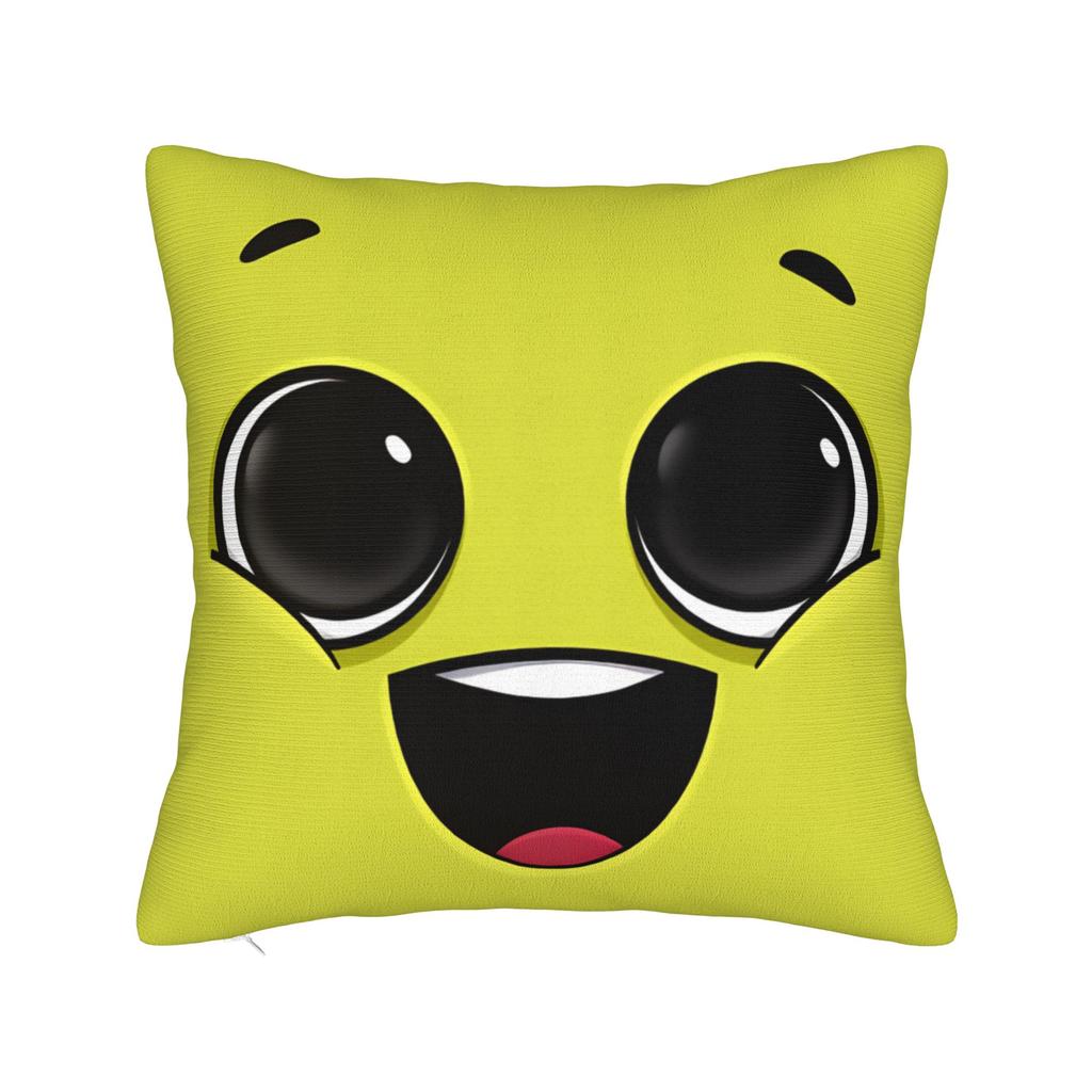 Cartoon Face Meme With Two Eyes Pillow Case Soft Pillow Cover Kawaii Pillowcases For Sofa Couch Bed Living Room