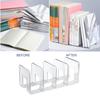 Bookend Portable Transparent Replacement 4 Compartment Organizing Study Dorm Desktop Textbook Bookends Holder Accessories