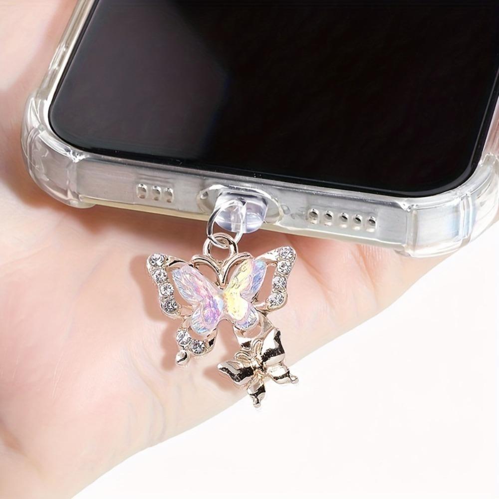 Dustproof Butterfly Charge Port Anti Dust Plug Type-C Charm Phone Dust Plug Phone Charge Port