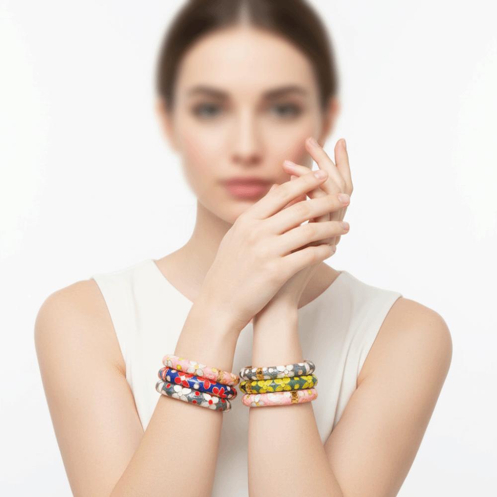 Chinese Style Vintage Cloisonne Bangle Traditional Women's Hand Bracelet  Girls