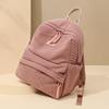2025 Women's Corduroy Casual Small Backpack - Mori Style, Solid Color