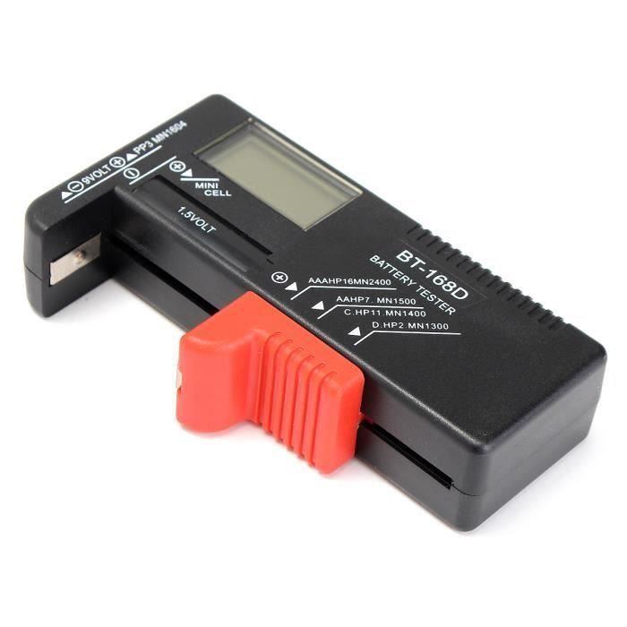 Letouch Testeur de Batterie LCD Numerique Universel Pour Pile Bouton AA/AAA/C/D/9V/1.5V