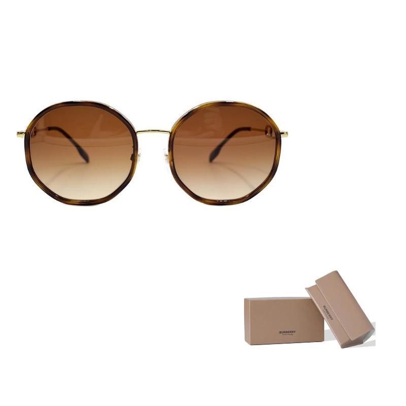 Burberry B.. Monogramm Exklusives Logo Muster Serie Trendige Sonnenbrille 3127D Damen Sonnenbrille Schildpatt Gold B3127-D-1109/13-57