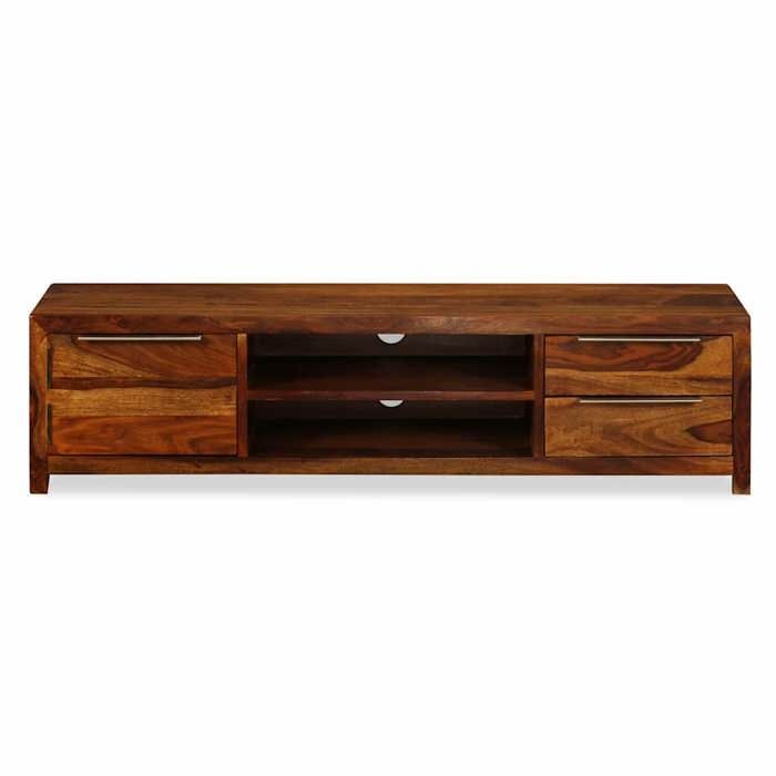 VidaXL Bois Massif de Sesham Meuble TV Armoire Basse Divertissement Salon 243945
