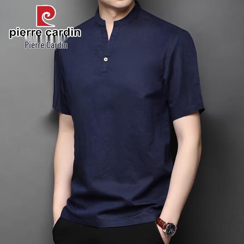 Pierre Cardin Men s Linen Blend V-Neck Short Sleeve T-Shirt L