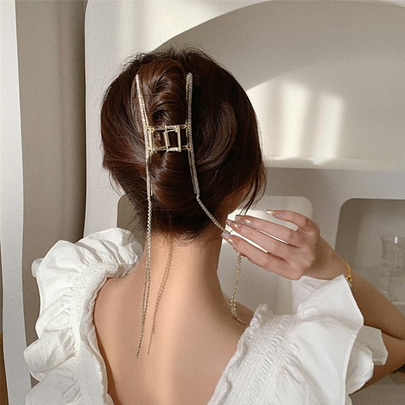 Französische Lange Quaste Hai Haarspange Strass Haarspange Haarnadel Barrett Haaraccessoires für Freundin Frauen