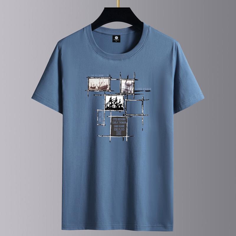 Camiseta de Algodón de Verano para Hombre 2025: Top de Manga Corta, Holgado, Casual y a la Moda