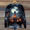Women's Casual Long Sleeve Halloween Print Crewneck Sweatshirt