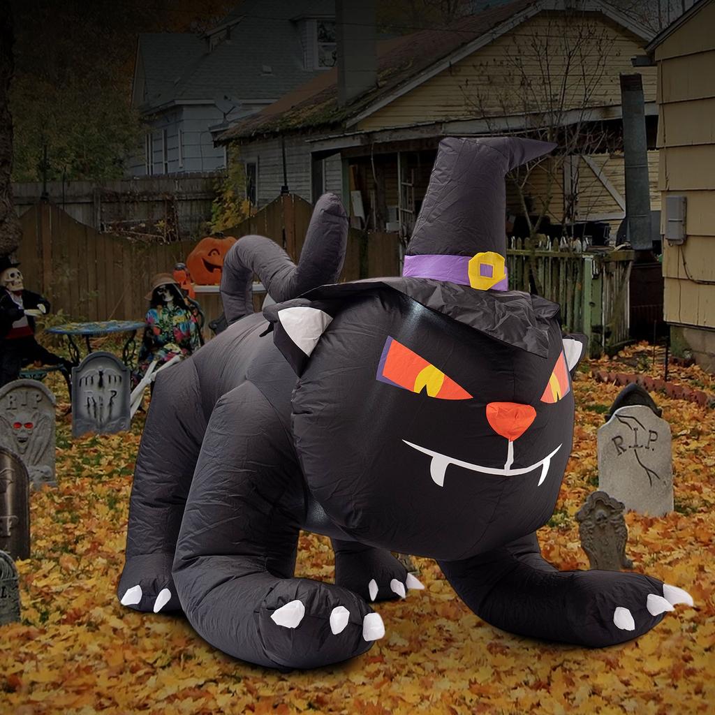 Halloween Large Inflatable Belt = Witch Hat Luminous Plug Electric Model Outdoor Garden Decoration Pendant