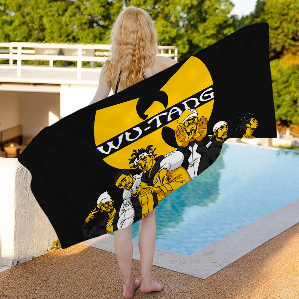 Hip Hop Group Wu TangS Bath Towel Microfiber Soft Water Absorbing Breathable For Girl Kids Decorative Cartoon Beach Towel