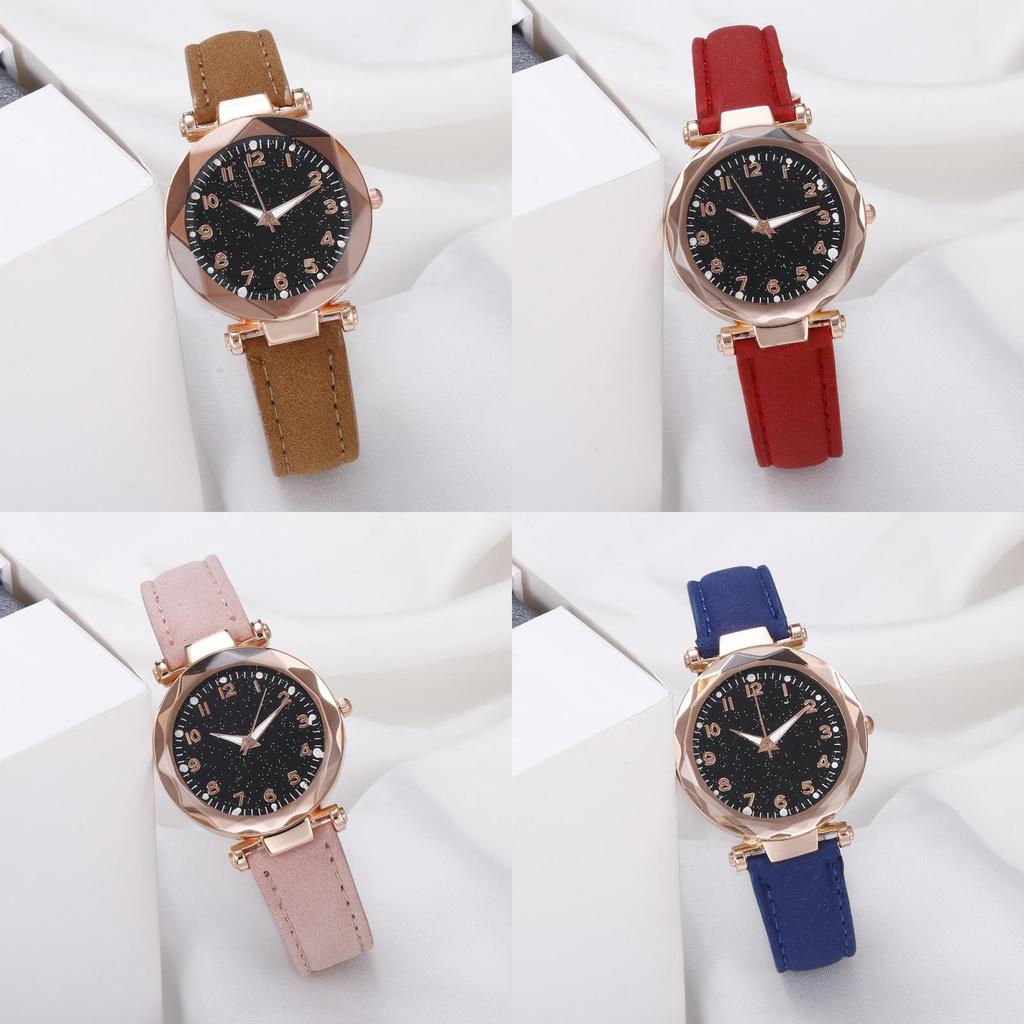 Women's Digital Belt Watch With Night Sky Design Casual Quartz Wristwatch