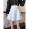 Women's Spring 2026 Black High-Waist A-Line Skirt – Puffy, Slimming Petite Umbrella Style