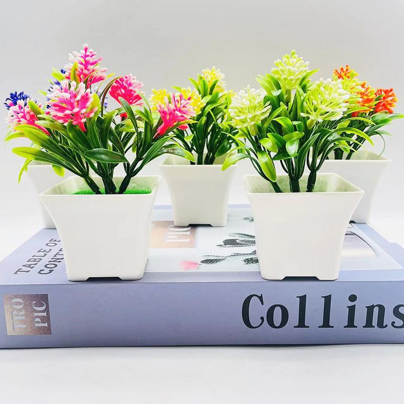 Orchid Simulation Potted Plastic Fake Flower Furniture Living Room Ornaments Car